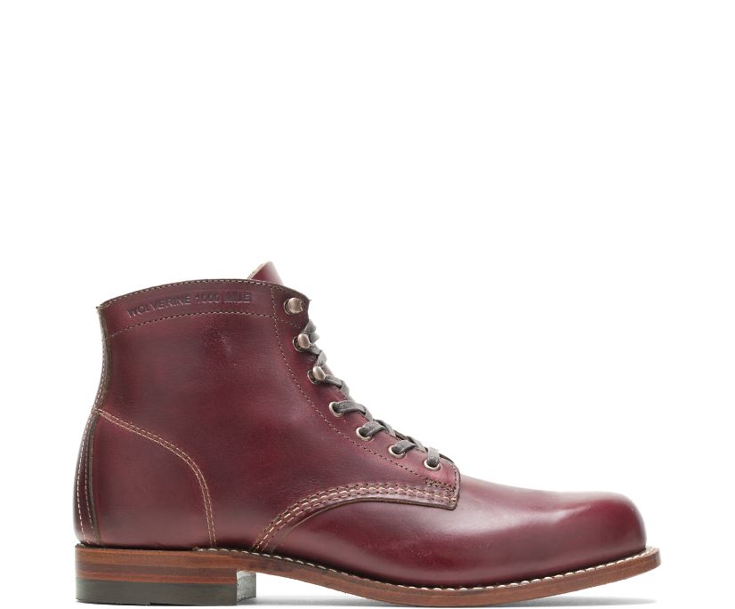 Bottes Wolverine 1000 Mile Plain-Toe Original Homme - Marron Foncé (TDO173096)